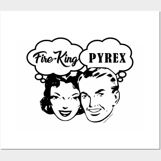 Fire King vs Pyrex Retro Couple Wall Art by SmokyKitten